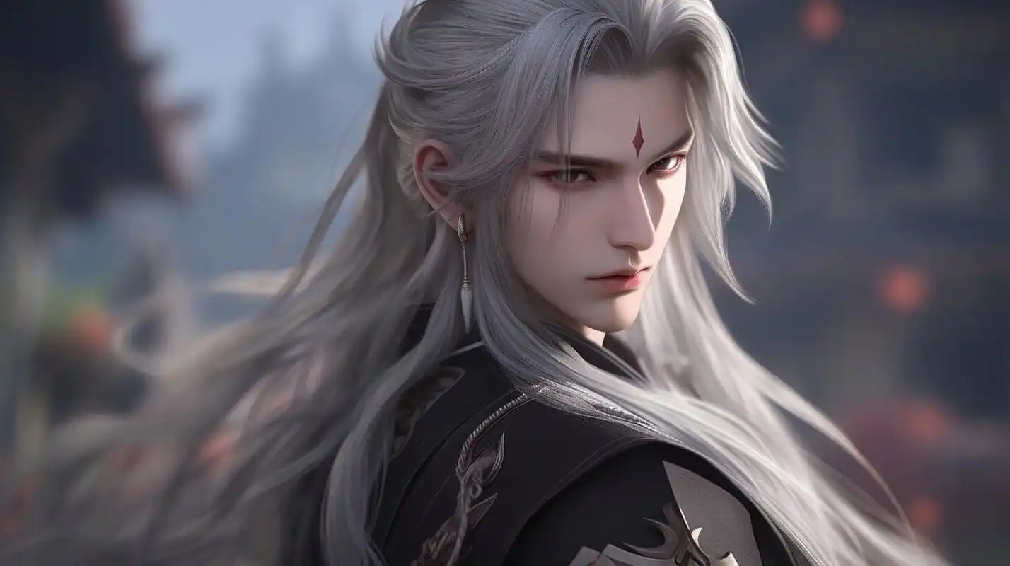 古风白发美男子