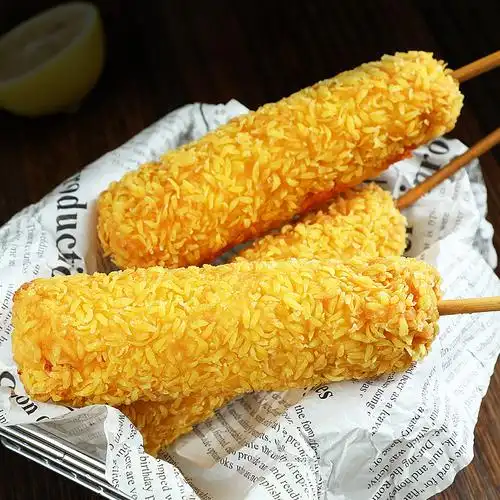 芝士热狗北海海湾拉丝韩国网红油炸小吃拔丝香肠