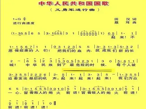 四年级上册音乐课件-中华人民共和国国歌 (1)|人音版(简谱)(2014秋)