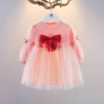 鸾雀翔童装女宝宝一周岁礼服韩版拼接儿童公主纱裙可爱蝴蝶结女童