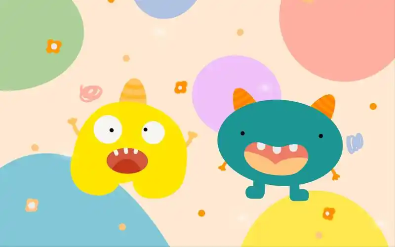 【ipad绘画临摹 】简单快乐的小怪兽壁纸～心情都愉快了起来