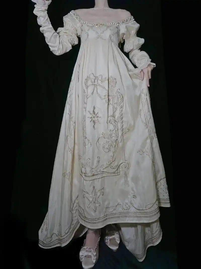 回归十八世纪的欧洲 7315 古典主义的帝政拖地长裙,复古的优雅