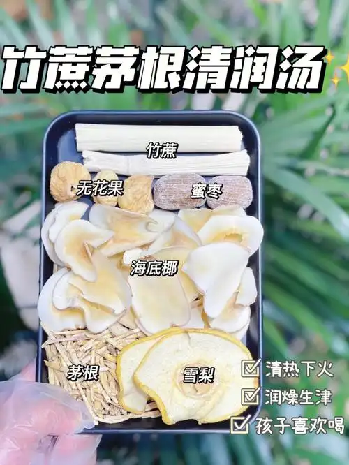 养生药食同源茅根竹蔗汤