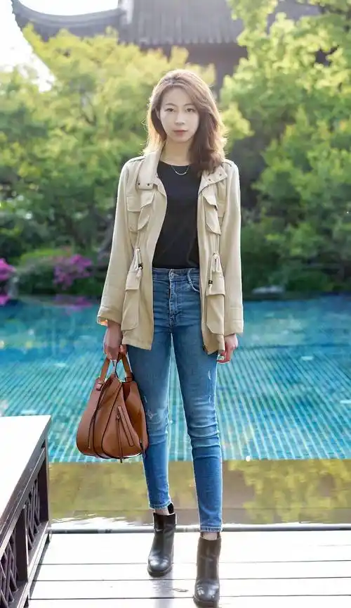 原创时髦的美女用短靴来搭配服装凸显精致感穿出迷人的时尚气息