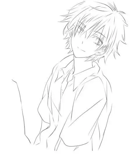 动漫男生简笔画 图片大全动漫男生简笔画帅气二次元铅笔画 动漫男生简