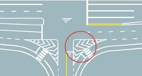 图中圈内三角填充区域是什么标线