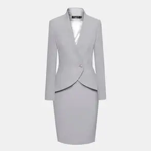 前台ol销售时尚 春秋气质通勤套装 女套裙物业售楼部工作服 - 女装