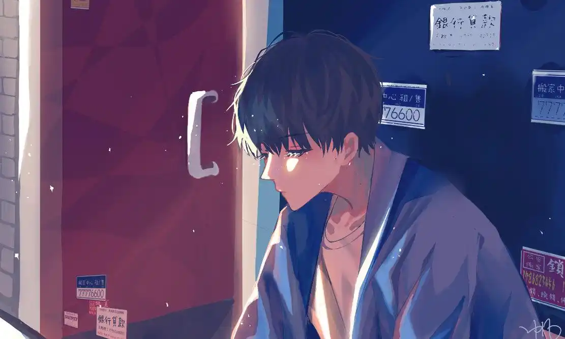 饭绘王俊凯漫画写真 光影下安静美好的少年