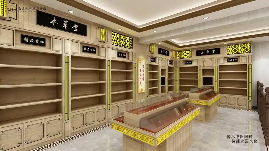 医药展柜六个管理和检查药店鲁班