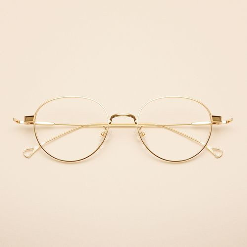 圆框金丝金色眼镜框女韩版潮 复古素颜大框眼睛框镜架配近视大脸