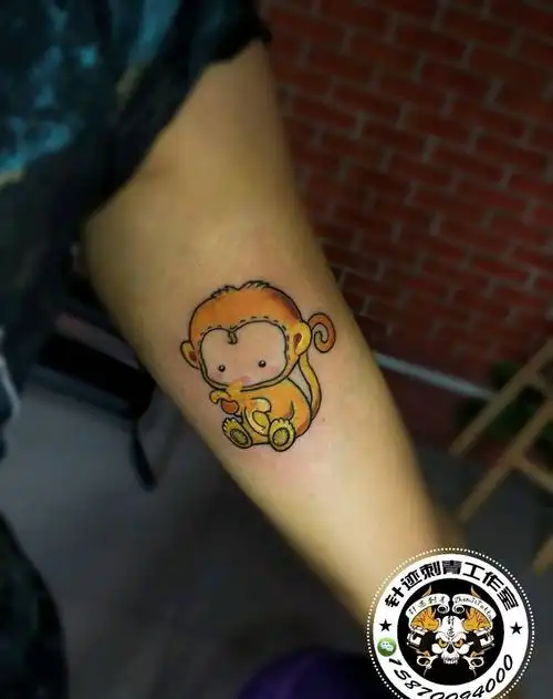 小猴子纹身图片