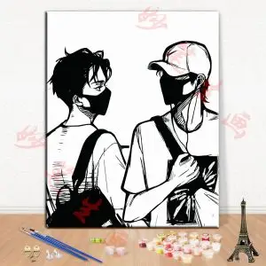 diy博君一肖数字油画王一博肖战手绘数码填色礼物减压客厅装饰画