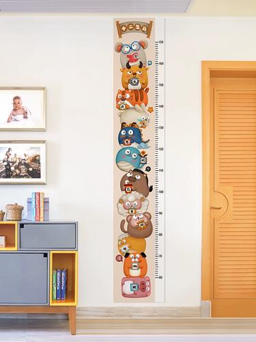 不伤墙的身高贴儿童量身高墙贴静电可移除宝宝测身高整张墙纸