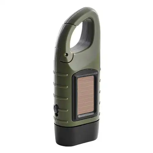 多功能手摇式小手电筒太阳能充电便携家用野外应急手电筒