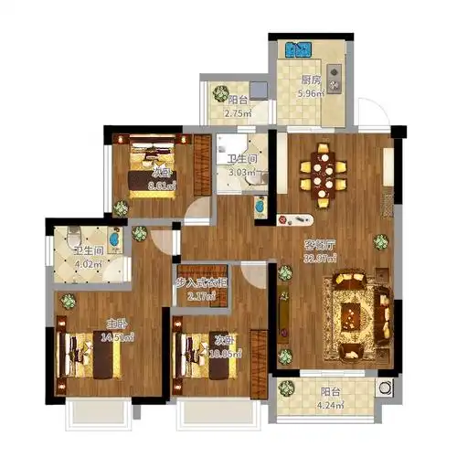 00㎡户型图户型图大全,装修户型图,户型图分析,户型图设计方案