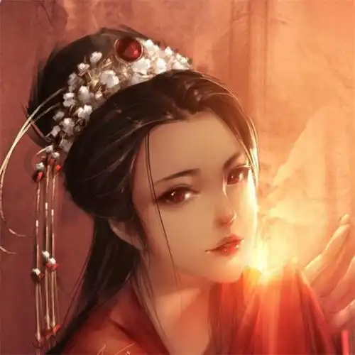 古风红衣女头像新妆宜面下朱楼深锁春光一院愁