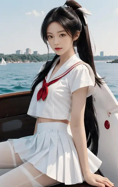 身穿洁白jk水手服的美女小姐姐,完美的身材与颜值让人心动_镜头_图片