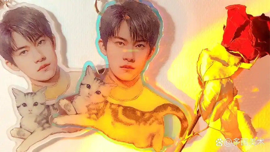 一个透明的一个镭射的#易烊千玺# #千纸鹤# #水彩画