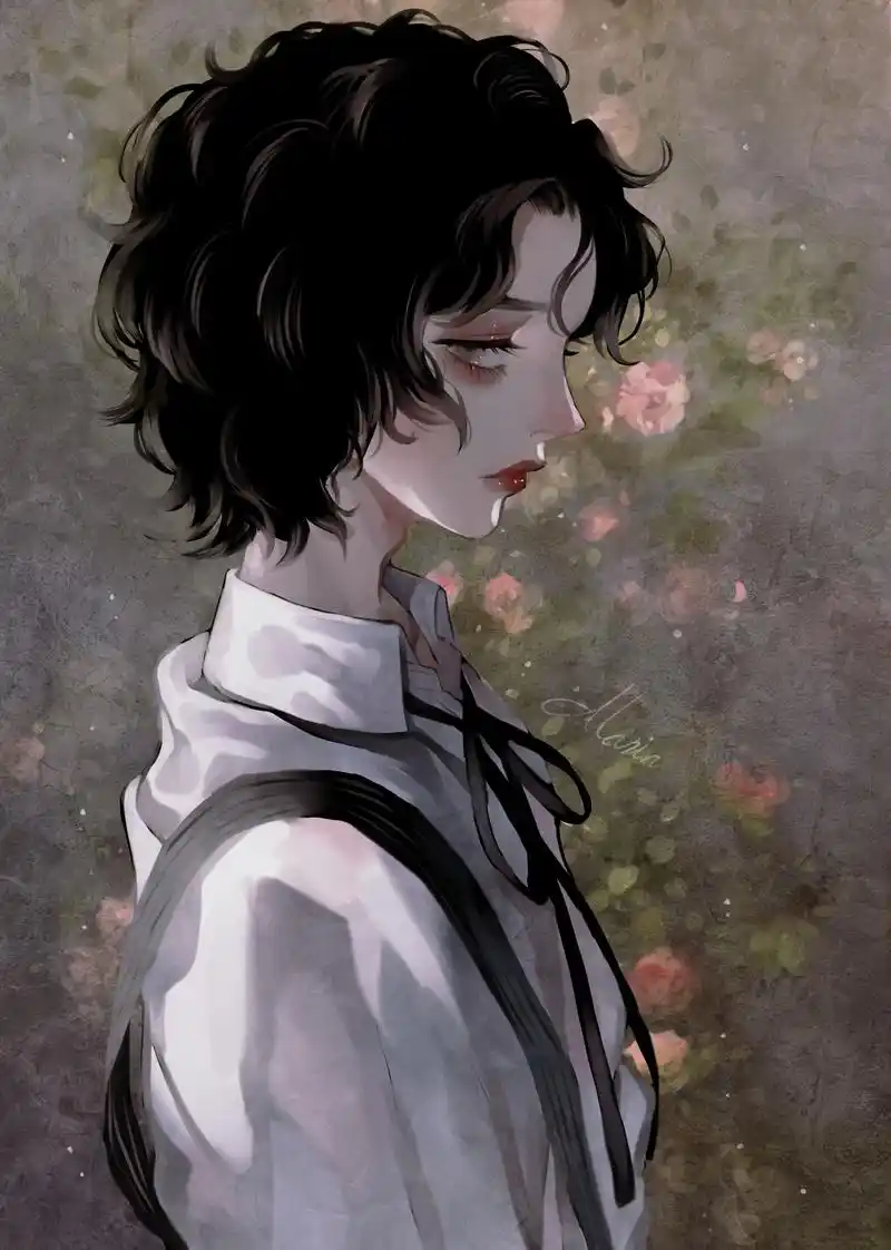 画师「maria」作品欣赏:暗黑风病娇少女人物插画