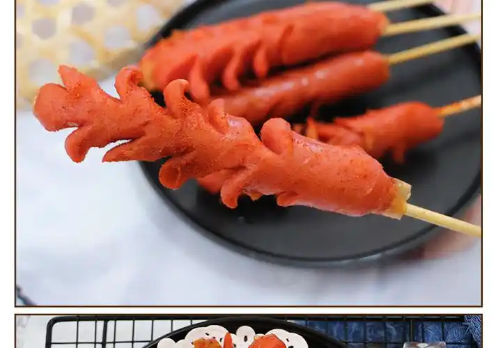 得力龙麦穗开花肠切花肠户外烧烤食材商用油炸热狗火腿烤香肠15串