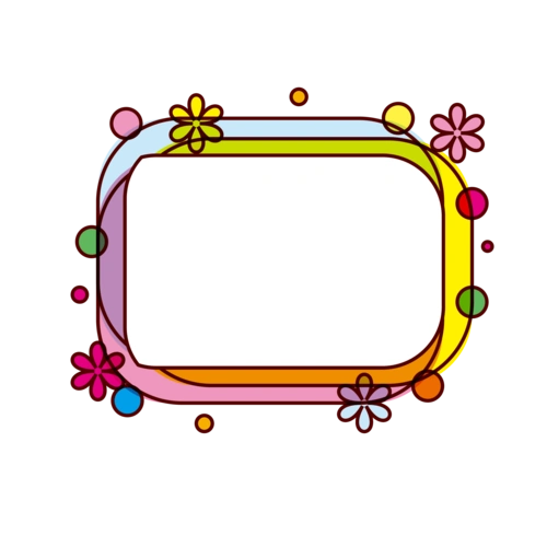 彩色方形边框插画图片