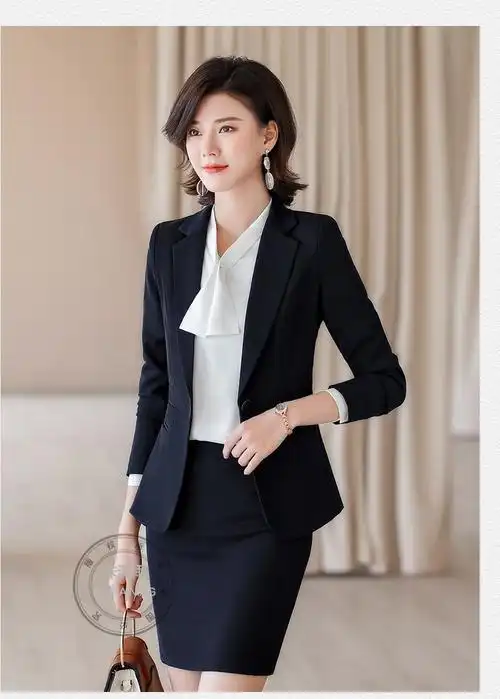 沫清雨职业装女装套装小西装女春秋新款商务正装西服公司面试工作服