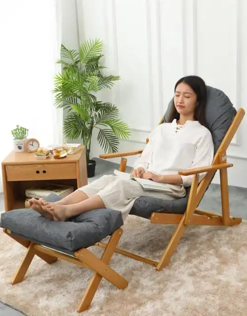 躺椅阳台家用休闲实木午休午睡折叠舒适靠椅子老人晒太阳懒人沙发沙滩