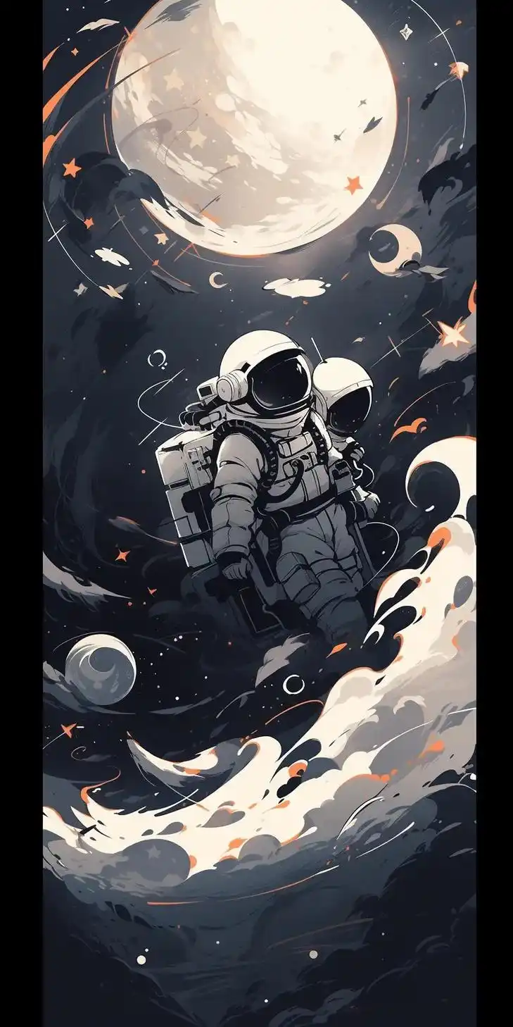 宇航员壁纸.#超清 #手机墙纸 #锁屏 #高清头像 #科技感 - 抖音