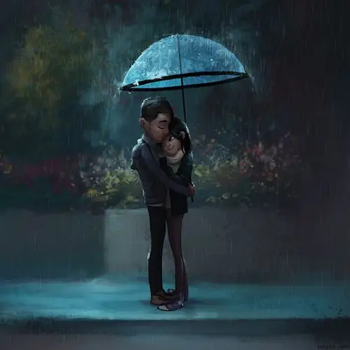 陪伴的爱情 zac retz浪漫情侣插画