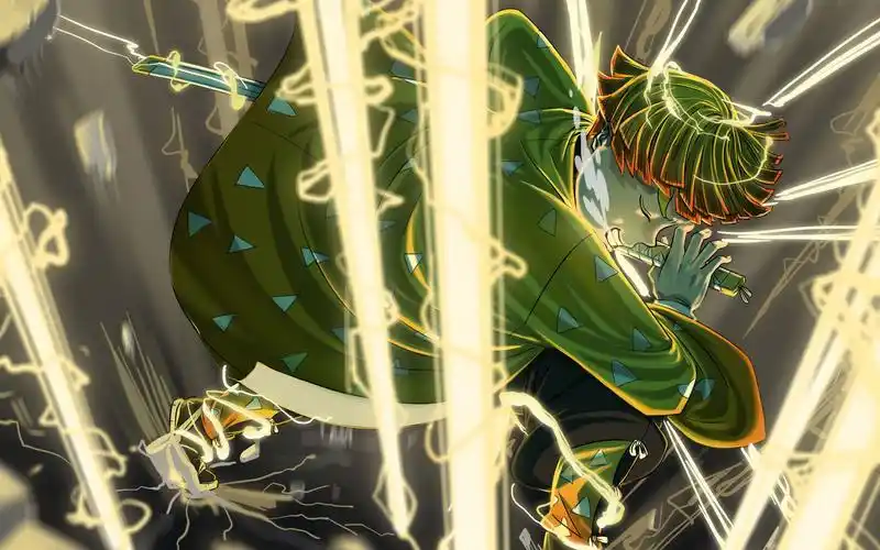 9小时板绘我妻善逸的雷之呼吸之霹雳一闪