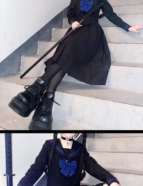 【神北jk】日系jk制服裙正版原创春夏水手服不良长裙女学院风套装