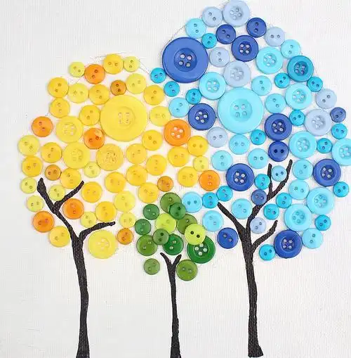 三棵树纽扣画材料包装饰画创艺diy艺术手工高级礼品定制