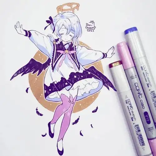 18岁小姐姐笔下q萌的二次元简笔人物