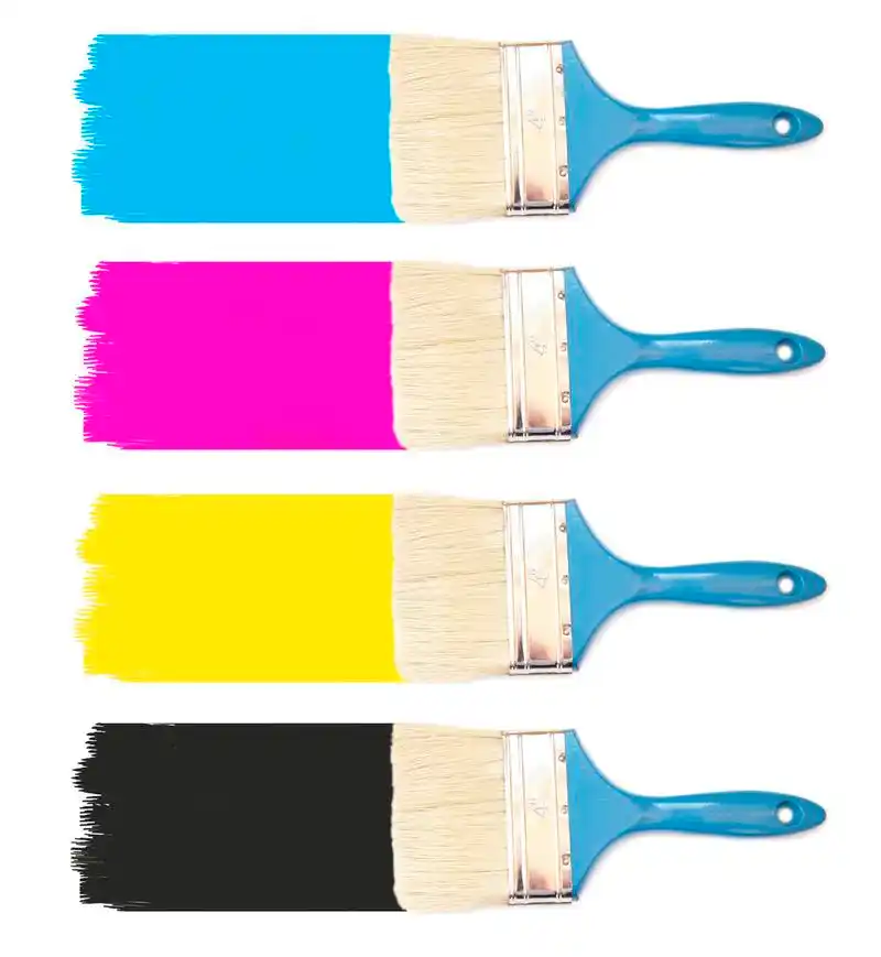 油漆刷油漆调色板 cmyk 与