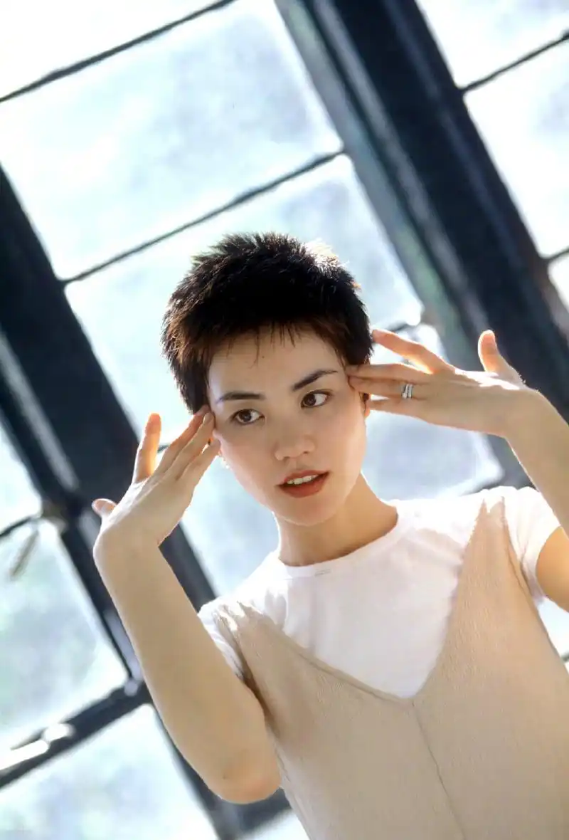 20年前的王菲才是"短发女神",寸头造型时尚俏皮,一般人就算了