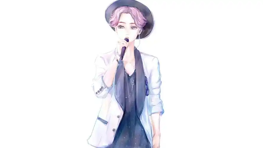 鹿晗手绘卡通明星风尚壁纸1