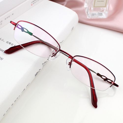 超轻可弯曲半框记忆钛合金近视眼镜小框架女可配高度数变色防蓝光