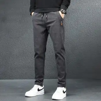 潮流长裤子运动子百搭帅气男士男生显高显瘦男式灰色不加绒33腰围2尺6