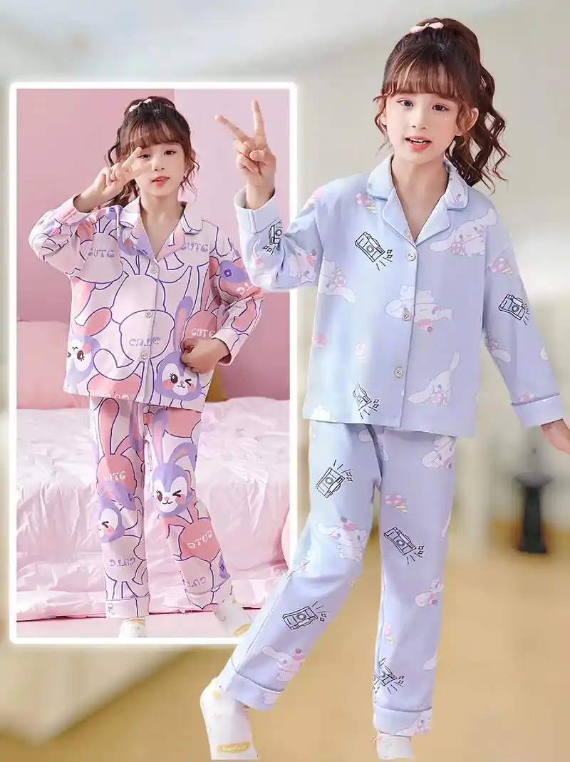 美麻们!这款儿童长袖纯棉睡衣套装,超级可爱的图案,让孩子们爱 - 抖音