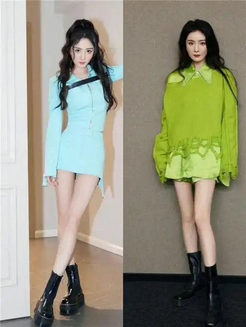 杨幂带火了一双靴子叫小腿靴时髦又显腿细谁穿谁好看