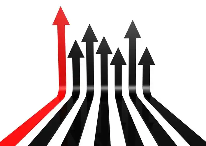 向上的红色和黑色箭头