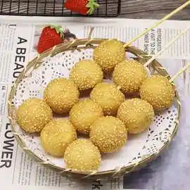 福滋大麻团油炸点心12串装芝麻球串豆沙馅麻球速冻早餐半成品商用