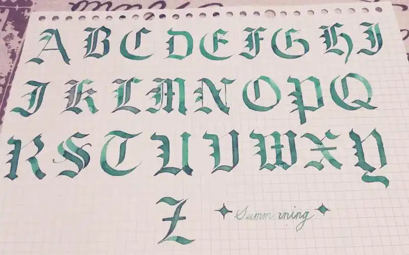 【手写时光】哥特英文大写字母合集-持续更新_哔哩哔哩_bilibili