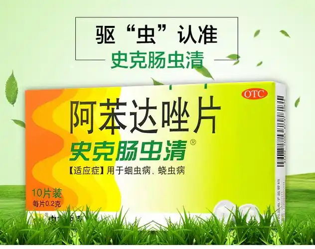 史克肠虫清 阿苯达唑片 0.2g*10片 蛲虫 蛔虫