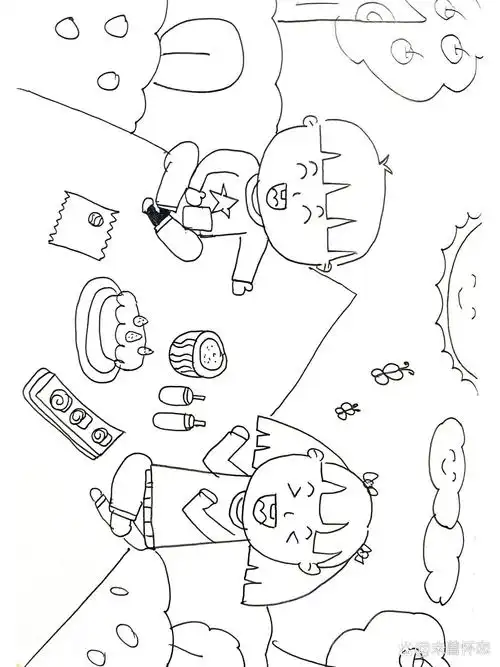 (69/1000)简笔画打卡—《野餐》