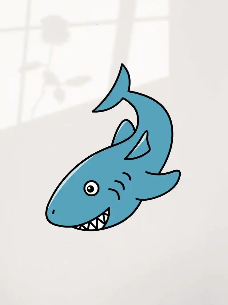 字母画鲨鱼简笔画,交作业了.#简笔画 #每日一画 #动物简笔 - 抖音