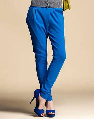 iaizo 女款宝蓝休闲裤/时装裤