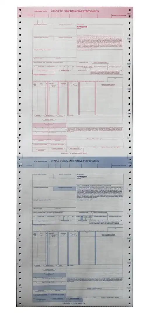 国际 航空运输单 主单 空运提单 12联 中性运单 2020新版背款icao