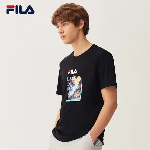 fila斐乐官方男士短袖2021年春季休闲运动纯棉套头运动t恤