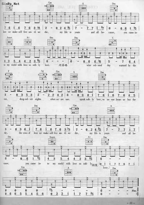 speaksoftlylove教父主题曲吉他谱